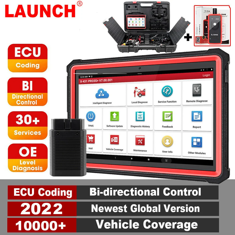

2022 LAUNCH X431 PRO3S+ OBD2 Bidirectional Scanner Tool ECU Coding TPMS