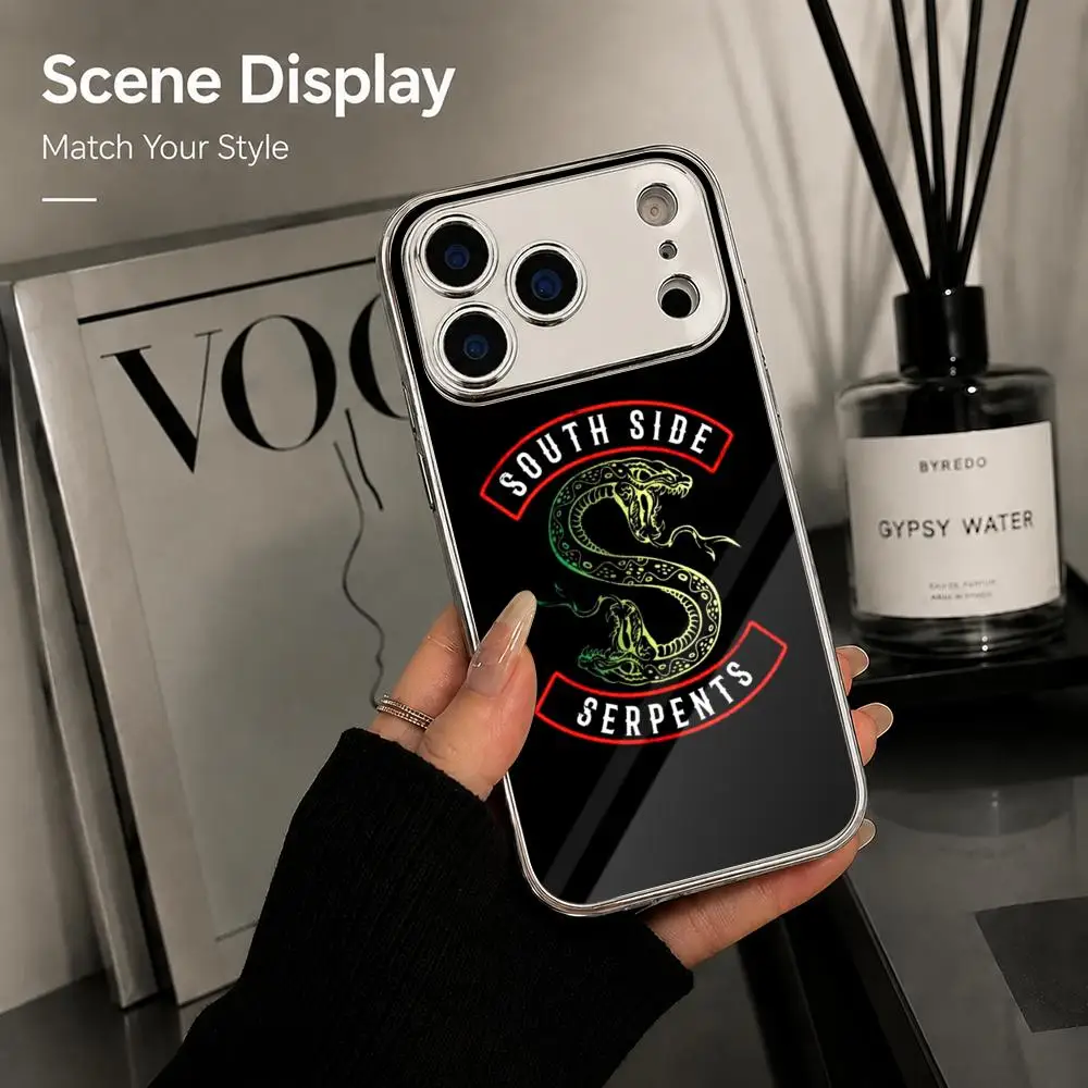 Фото Чехол для телефона South Side Serpents для iPhone 17 16 15 14 13 12 Pro Max Plus, с гальваническим металлическим каркасом, тонкий, противоскользящий №4