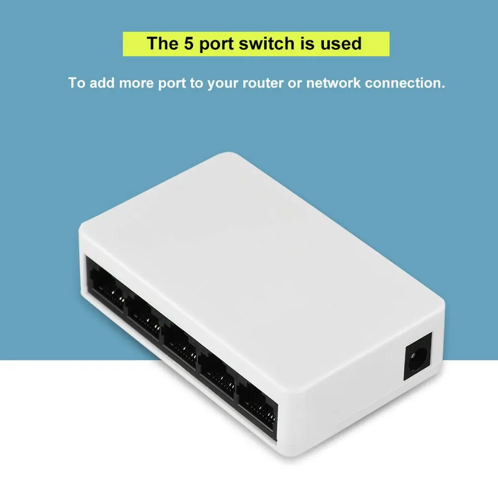 Настольный переключатель Rj45 разветвитель Lan Hub 5 портов быстрый Ethernet 10/100 Мбит/с