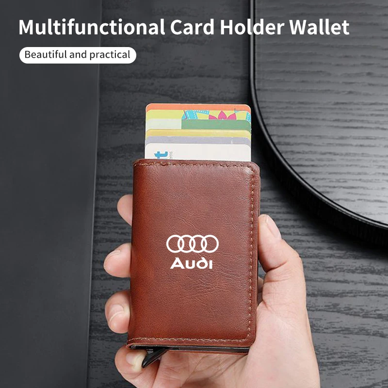 Мужской кошелек держатель для кредитных карт мини RFID автоматическая всплывающая