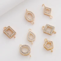 copper plated micro inlaid zircon hollow water drop double pendant diy earrings hairpin tassel yingluo step rocking jewelry mate