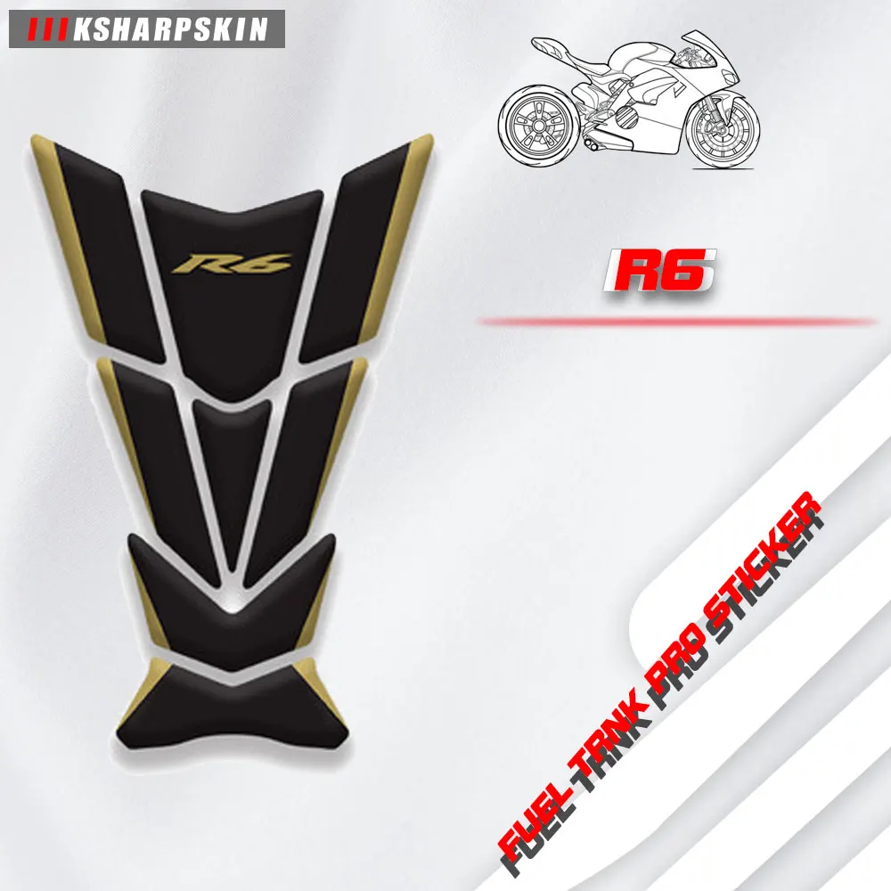 

Устойчивые к царапинам наклейки из углеродного волокна для топливного бака, мотоциклетные наклейки, наклейки с рыбьими костяшками для Yamaha R6
