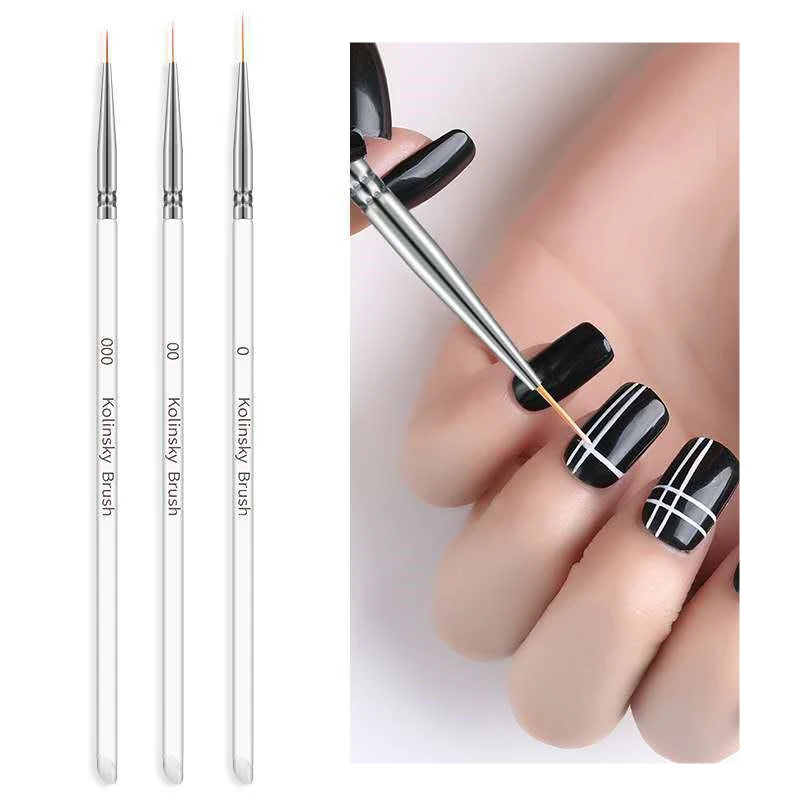 

3 шт./компл. акриловый лайнер для дизайна ногтей, ручка для рисования, дизайн с французскими полосками, 3D наконечники, кисть «сделай сам», рис...