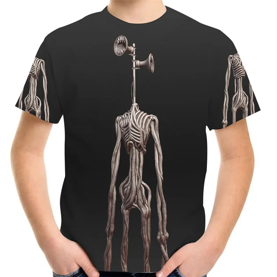 Детская футболка с 3D-принтом головы сирены для малышей мультяшная мальчиков и