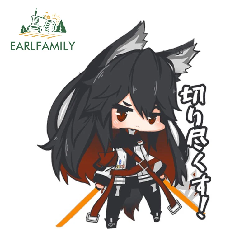 

EARLFAMILY 13cm x 10.8cm for Arknights Car Stickers Cute Scratch-Proof Decals Vinyl Sunscreen Caravan Motorcycle Decor Car Goods