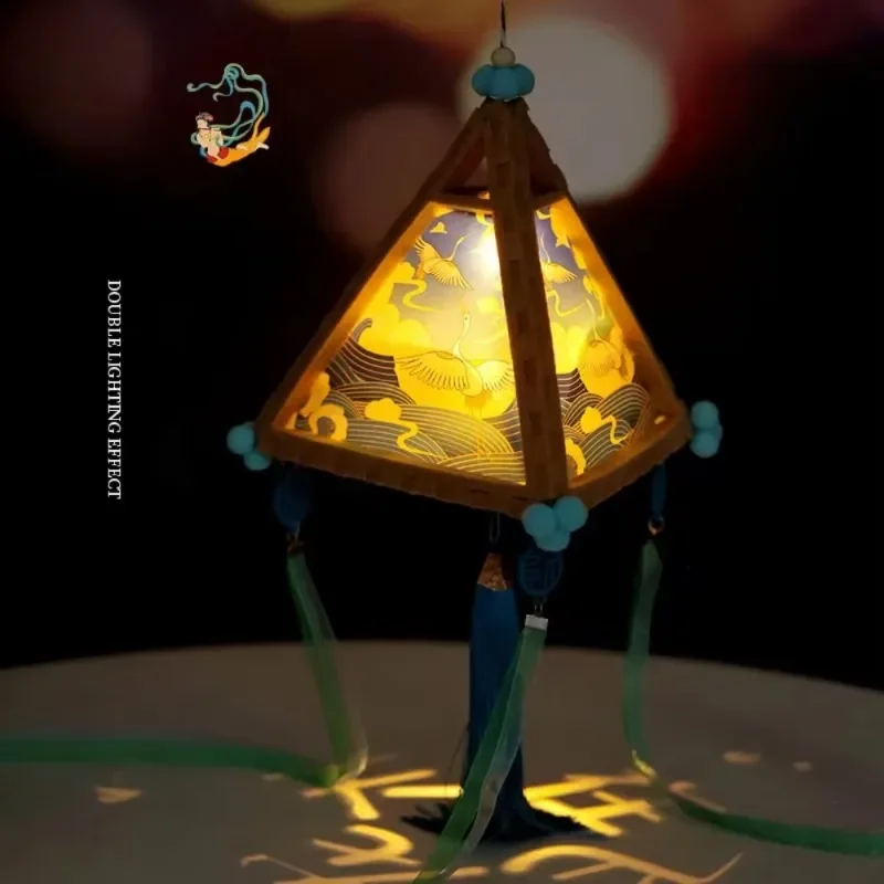 Новинка 2024 светящийся в темноте фонарь середины осени портативный ручной работы