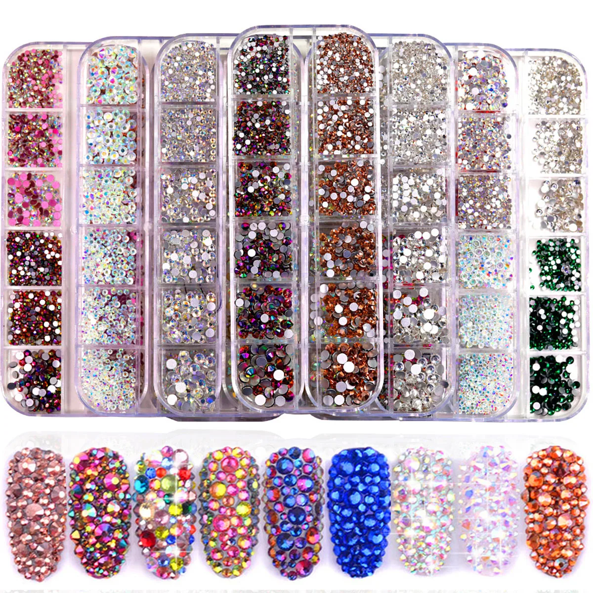 

Rhinestones for Crafts Rhinestones Appliques for Apparel Glitter Crystals Non-Thermal Repair Nails Rhinestones Mix 6 Sizes