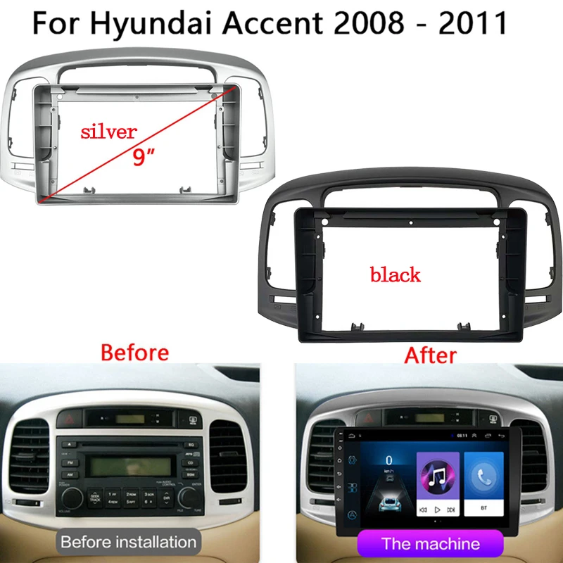 

Автомобильная рама для Hyundai Accent 2006-2011, 9 дюймов, 2DIN