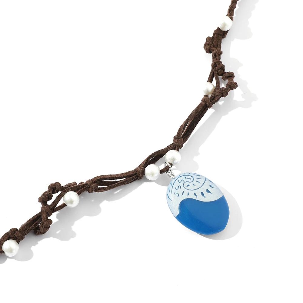 Ожерелье принцессы Моана из аниме-фильма плетеная кожаная веревка ручной работы