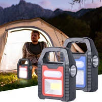 new solar led work light outdoor waterproof camping light usb rechargeable portable lanterns emergency flashlight cob spotlights