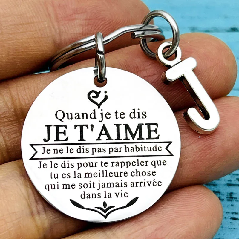 

French Anniversary Keychain for Wife Husband Couple Valentines Day Christmas Birthday Wedding Gifts for Boyfriend Girlfriend