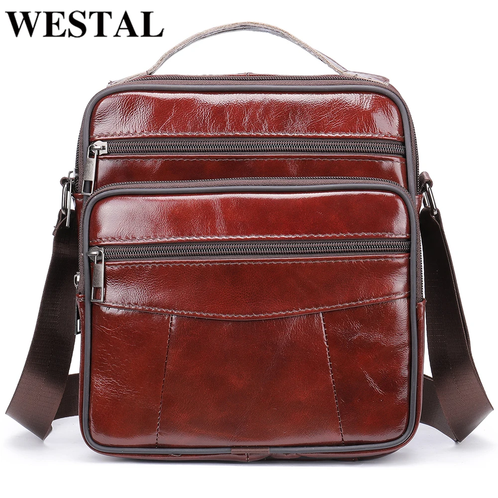 

WESTAL Men Shoulder Bag Men Crossbody Bag Leather Men Bag Fashion Flap Zipper Designer Small Tote Bag 2022