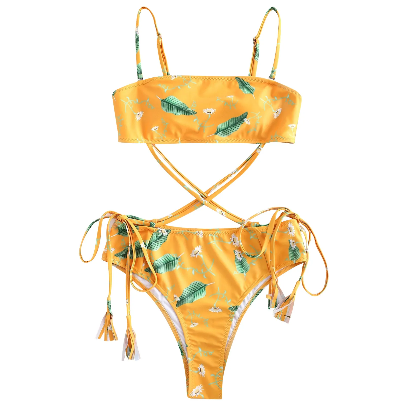 

Swimsuit Color Multi Sexy Split High Color Solid Bikini Waist Women Swimwears Tankinis Set Swimwears Women's swimsuit