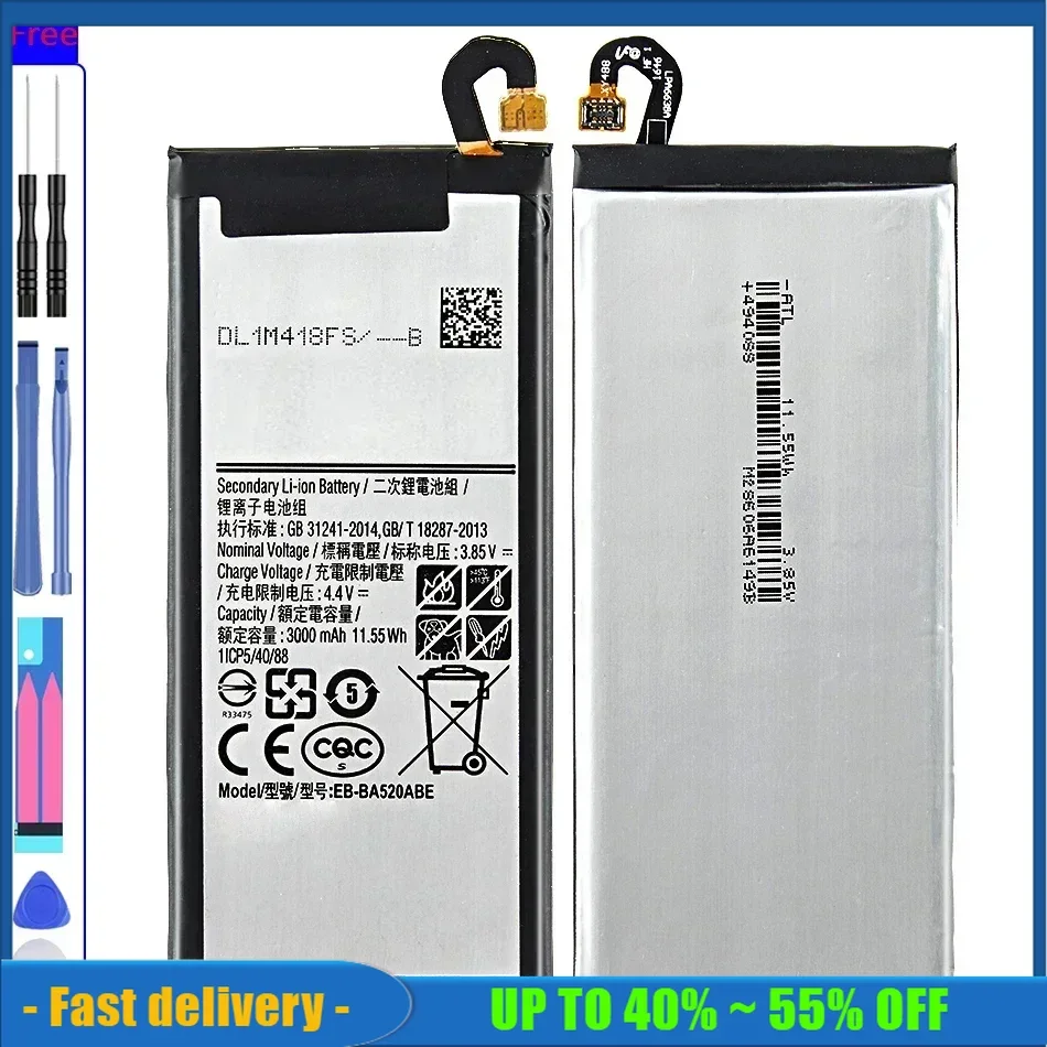 Аккумулятор для Samsung A3 A5 A7 2015 2016 2017 Edition A300 A310 A320 A500 A510 A520 A700 A710 A720 EB-BA310ABE Galaxy A8 A9