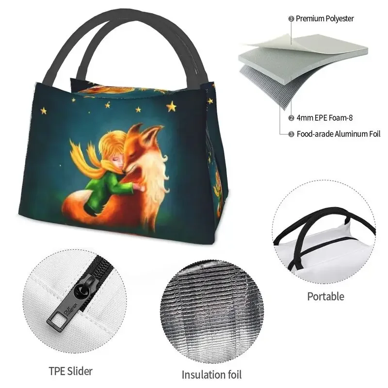 Изолированная сумка для обеда с изображением Маленького принца из сказочной