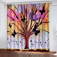 2pcs set landscape digital printed blackout curtains for kids living room window bedroom curtain ready made finished drapes