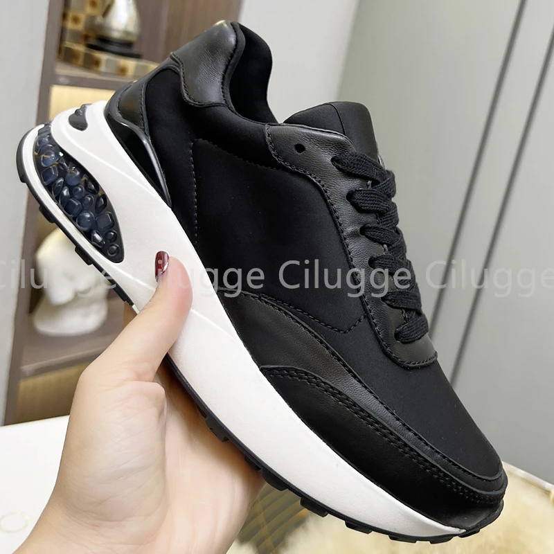 

New Women Sneakers Genuine Leather Pointed Toe Lace Up High Quality Luxury Women Shoes Fashion Brand Running Shoes