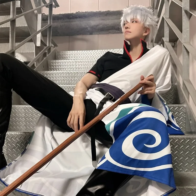 Фото Аниме Gintama Sakata Gintoki Косплей Костюм Топ Брюки Комплект Пояса Японское Кимоно Униформа Вечерние Карнавальный Костюм Женщины Мужчины Наряды №2