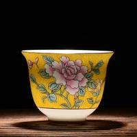 jingdezhen enamel tea set ceramic cup creative hand painted kung fu tea cups mug with saucer