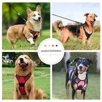 2022jmt new big dog harness vest reflective adjustable pet chest strap training pets harnesses no pull for small medium large do
