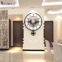 creative mute modern design large wall clock simplicity round shape wall clock mechanism with pendulum modern decor jam dinding