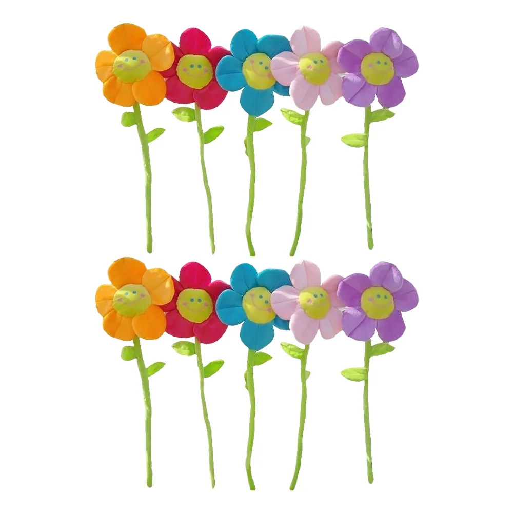 

10pcs Plush Flower with Stems Flower Curtain Holdback Fake Flower Decor