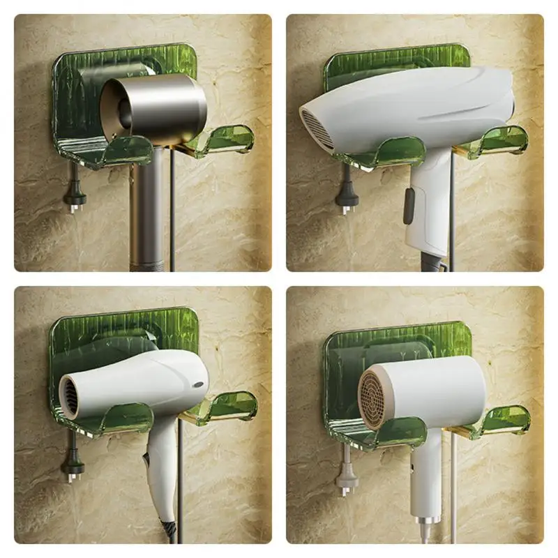 

Self Adhesive Bracket Plastic Storage Rack Traceless Hook Bathroom Organizer Punch Free Wall Holder Hair Dryer Shelf