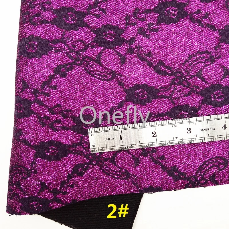 Onefly Кружева Блестящие Кожаные листы пледы Тиснением Синтетическая кожа ткань