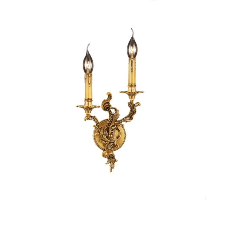 

2 heads Industrial Copper wall lamp E14 LED lights Loft brass wall sconce for Living Room indoor Wall Light candle mirror light