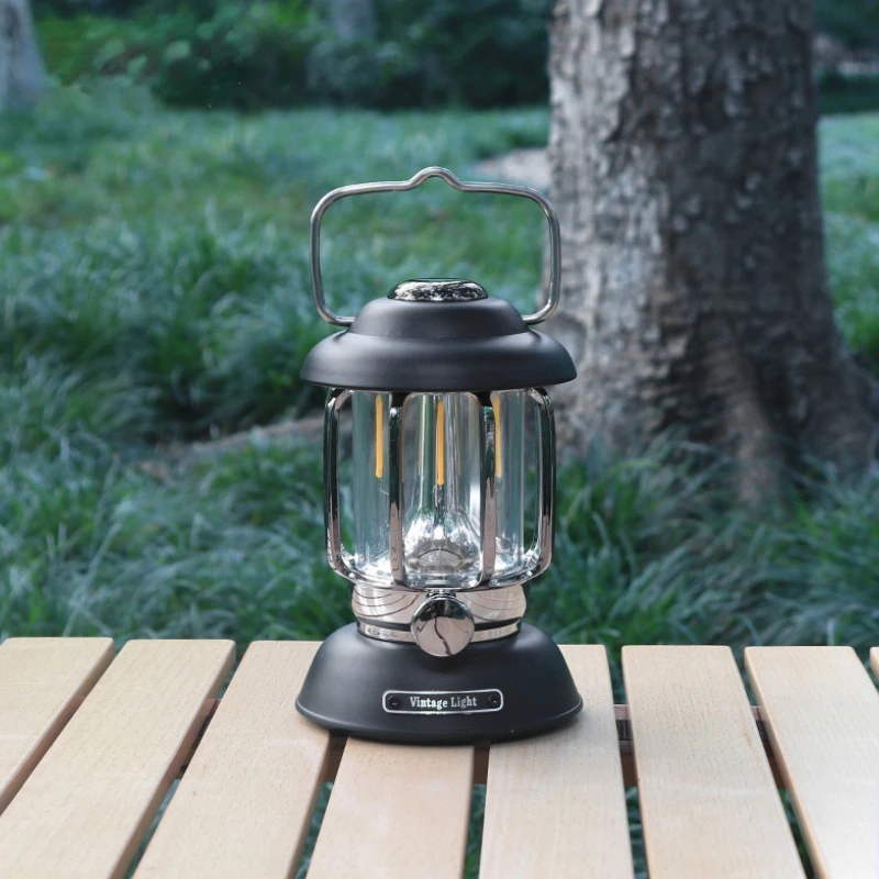

Portable Kerosene Vintage Camp Lamp Retro Outdoor Camping Lantern 3 Lighting Modes Tent Light for Hiking Climbing Yard