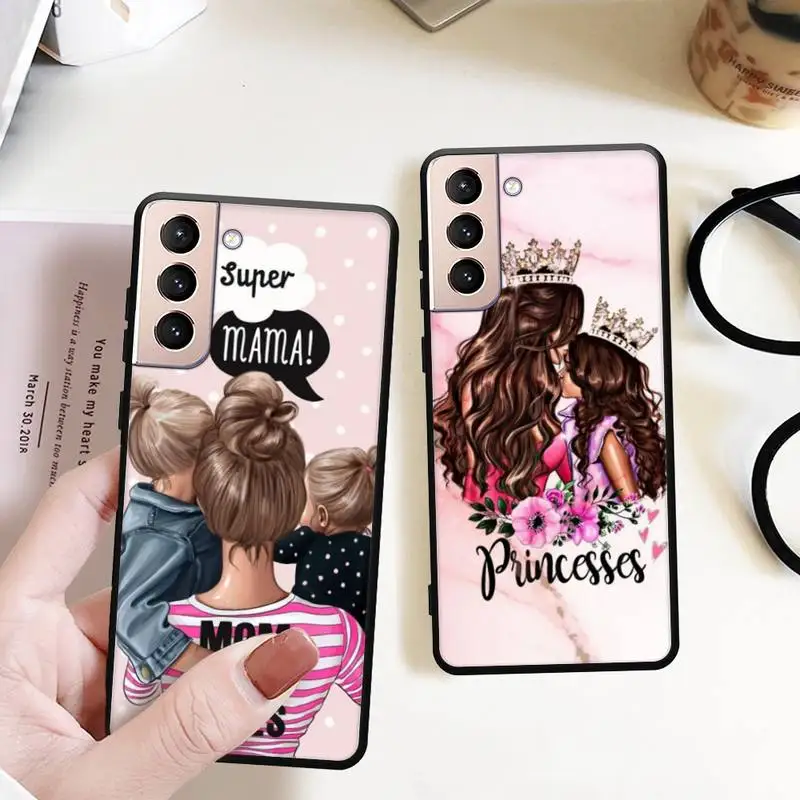 

Baby Mom Girls Phone Case for Samsung S22 S21 S20 ultra pro plus S10 S9 S8 Note 20 10 Ultra phone Bumper Covers