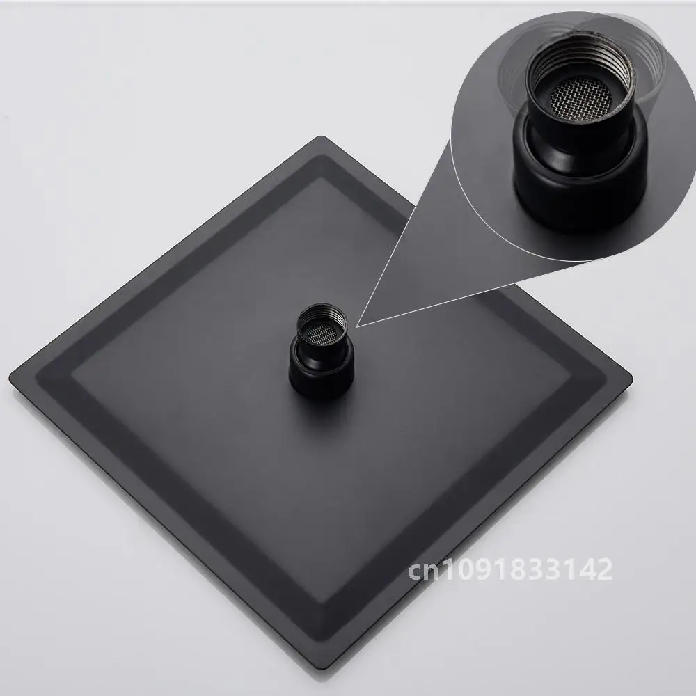 Rozin черный ультратонкий насадка для душа с дождевой насадкой настенный кронштейн