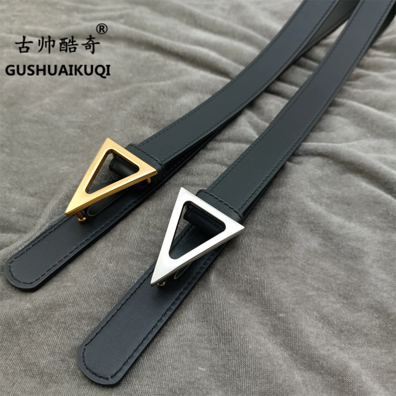 2022 men's and women's general width 2.5cm, Gu Shuai's new design men's and women's belt, high-quality cowhide leather, double-s