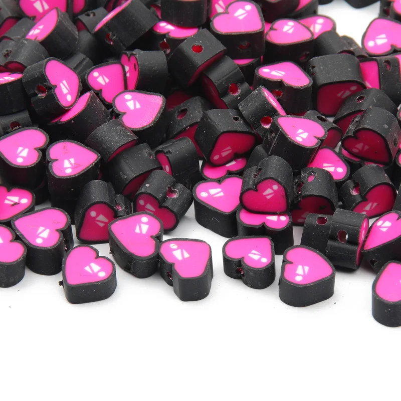

Бусины из полимерной глины в форме сердца для изготовления ювелирных изделий, браслетов, ожерелий, аксессуары ручной работы, 20/50/100 шт.