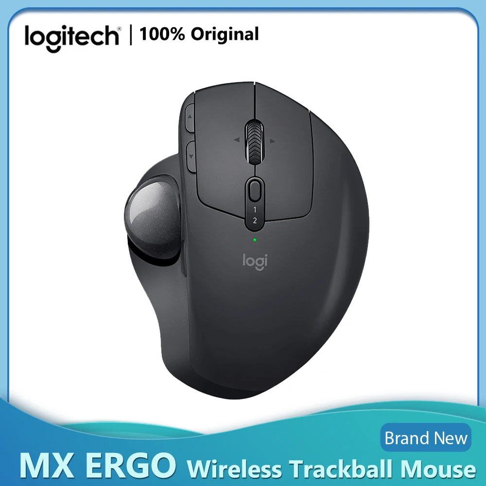 

Logitech MX Ergo Wireless Trackball Mouse Adjustable Ergonomic Design Rechargeable Bluetooth Mouse for Office Drawing Laptop