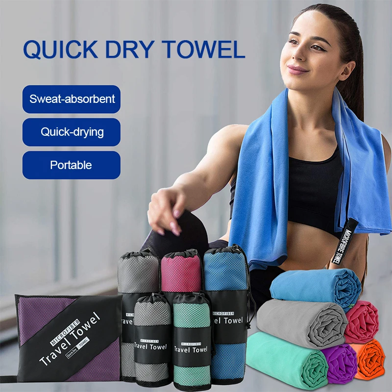 

Microfiber Towels Double-sided Velvet Quick Dry Sports Ultralight Absorbent Large Towel for Swimming Pool Gym Fitness Yoga Beach