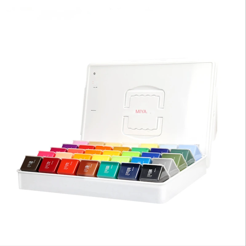 Miya Himi Gouache Paint 56 Colors Set 30ml Unique Jelly Cup Design In Carrying Case for Artists Opaque Watercolor Painting