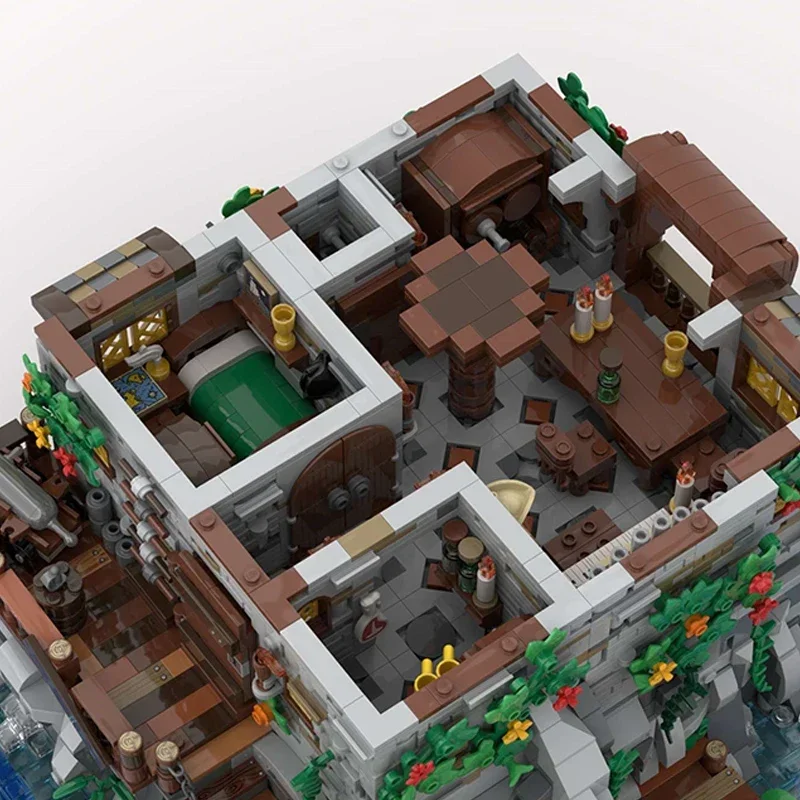 Технические Moc-кирпичи модель крепости остров пиратского черепа модульные