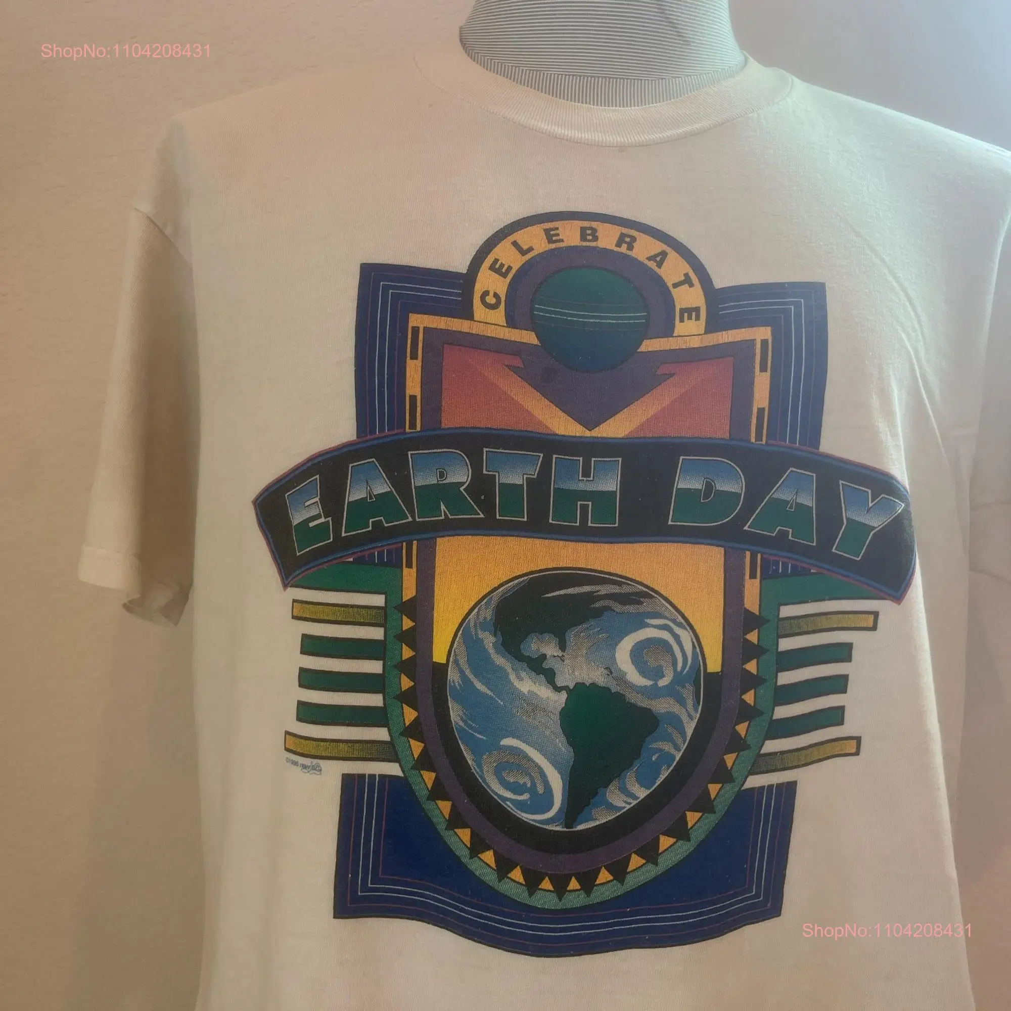 Винтажная белая футболка Leanne Cottrell 90-х годов для празднования Дня Земли размер L