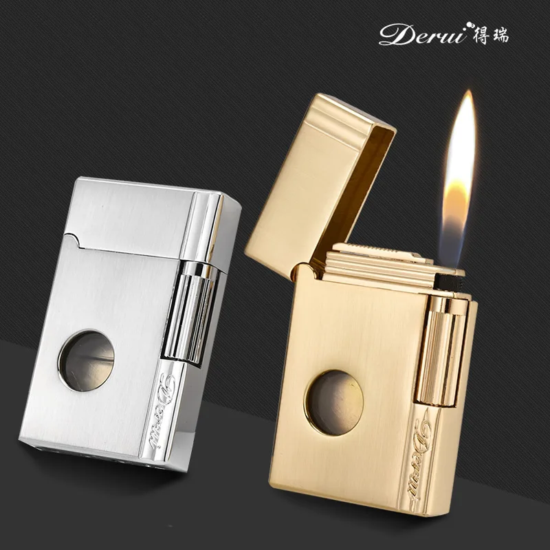 

New Business Gas Lighter Compact Butane Metal PING Bright Sound Cigar Cigarette Lighter Inflated Men Smoking Gift