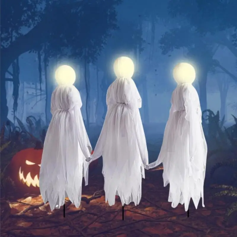 

Halloween Holding Hands Ghosts Decoration Light-Up Glow Haunted House Ghost Decor Ornaments Home Bar Garden Halloween Decors
