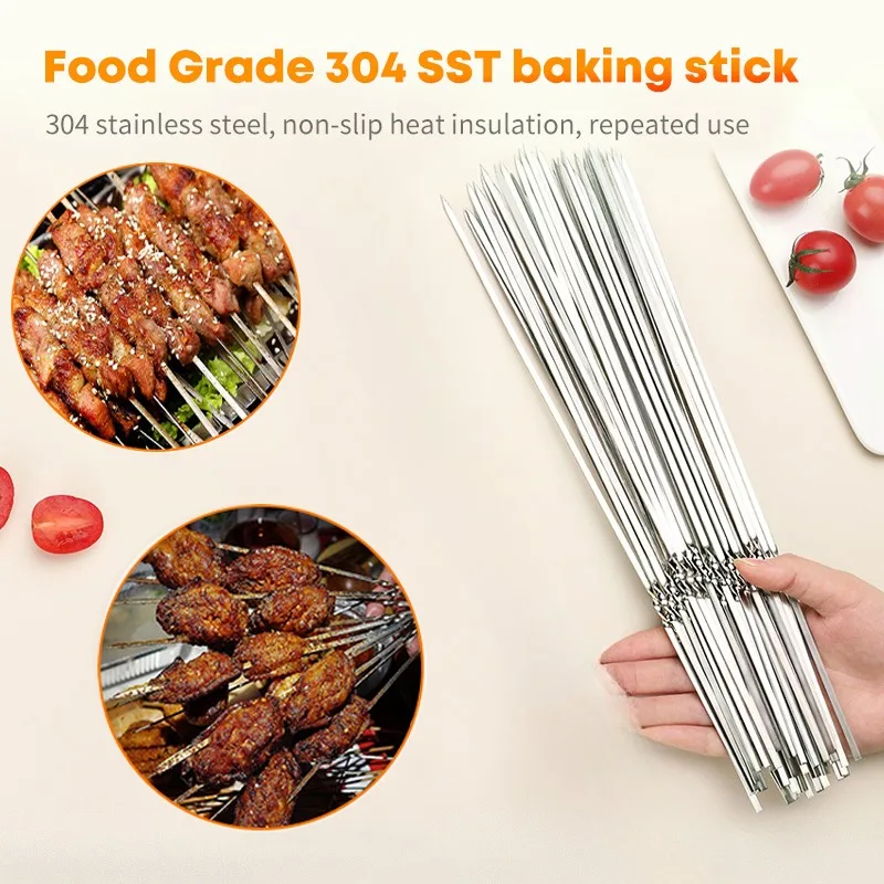 Плоские шампуры для барбекю из нержавеющей стали пряжа Nerhua шерстяной железный