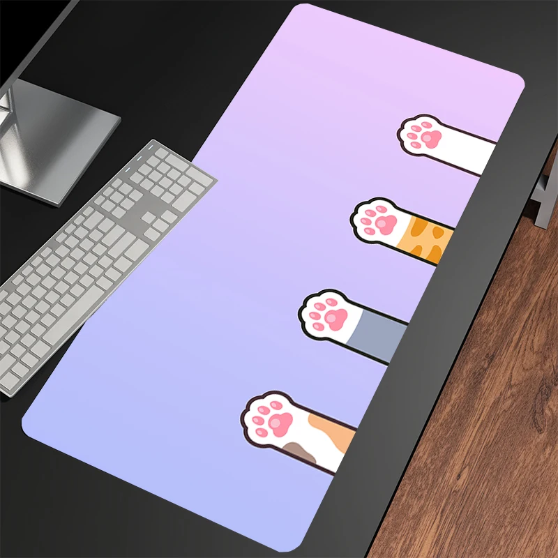 

Cat Paw Large Mouse Mat Gaming Mousepad Big Gamer Mousepads 39.3x19.6in Rubber Keyboard Mats Desk Pad HD Mouse Pads