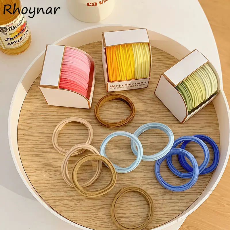 

Headwear Women Colorful Simple Elastic Hair Bands Ladies Accessories Girl Four Reasons Fashion Stretchy Scrunchies Preppy Soft