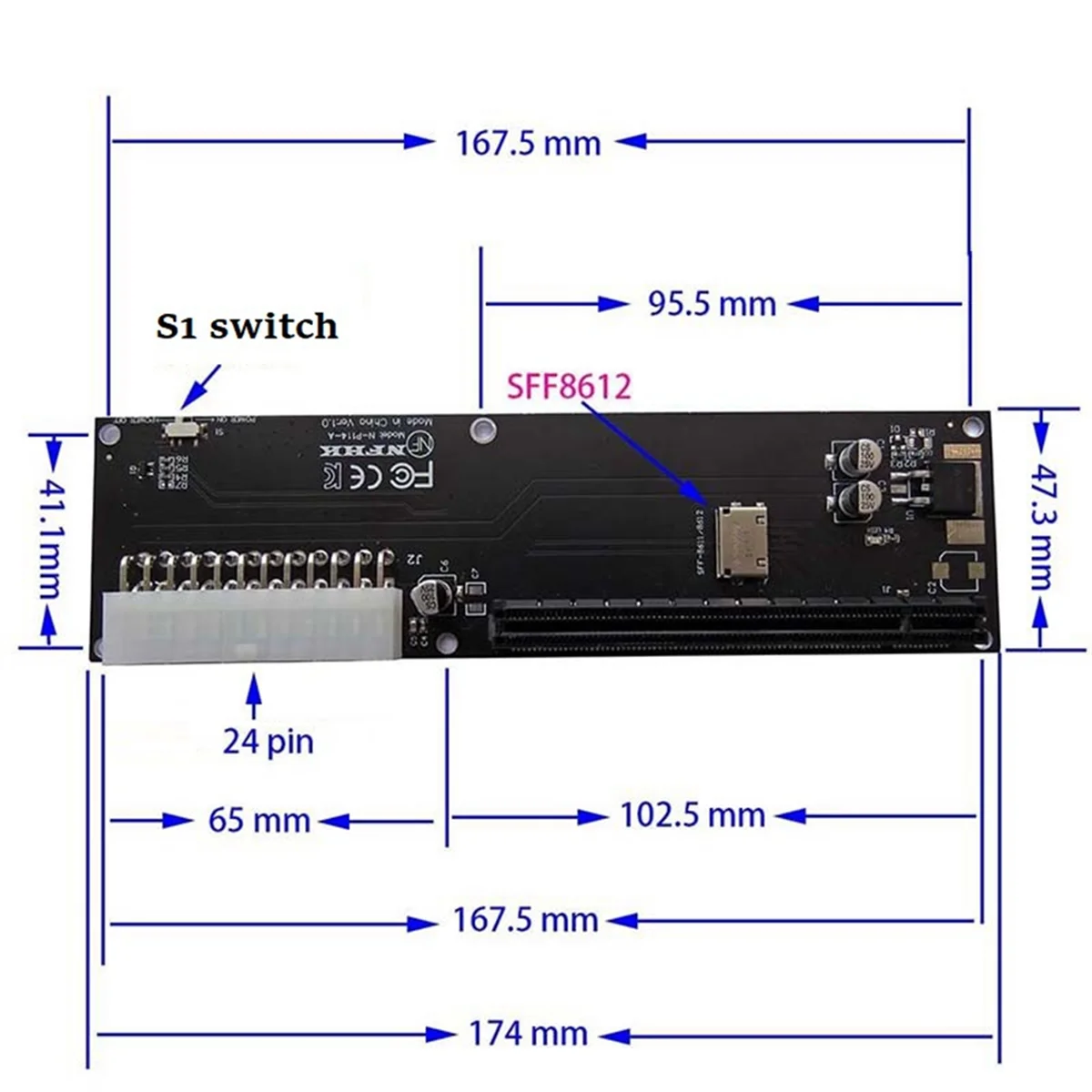 Для Oculink SFF-8612 SFF-8611 адаптер PCI-E 16X 2230 M.2 M-Key для внешней видеокарты GPD WIN Max2
