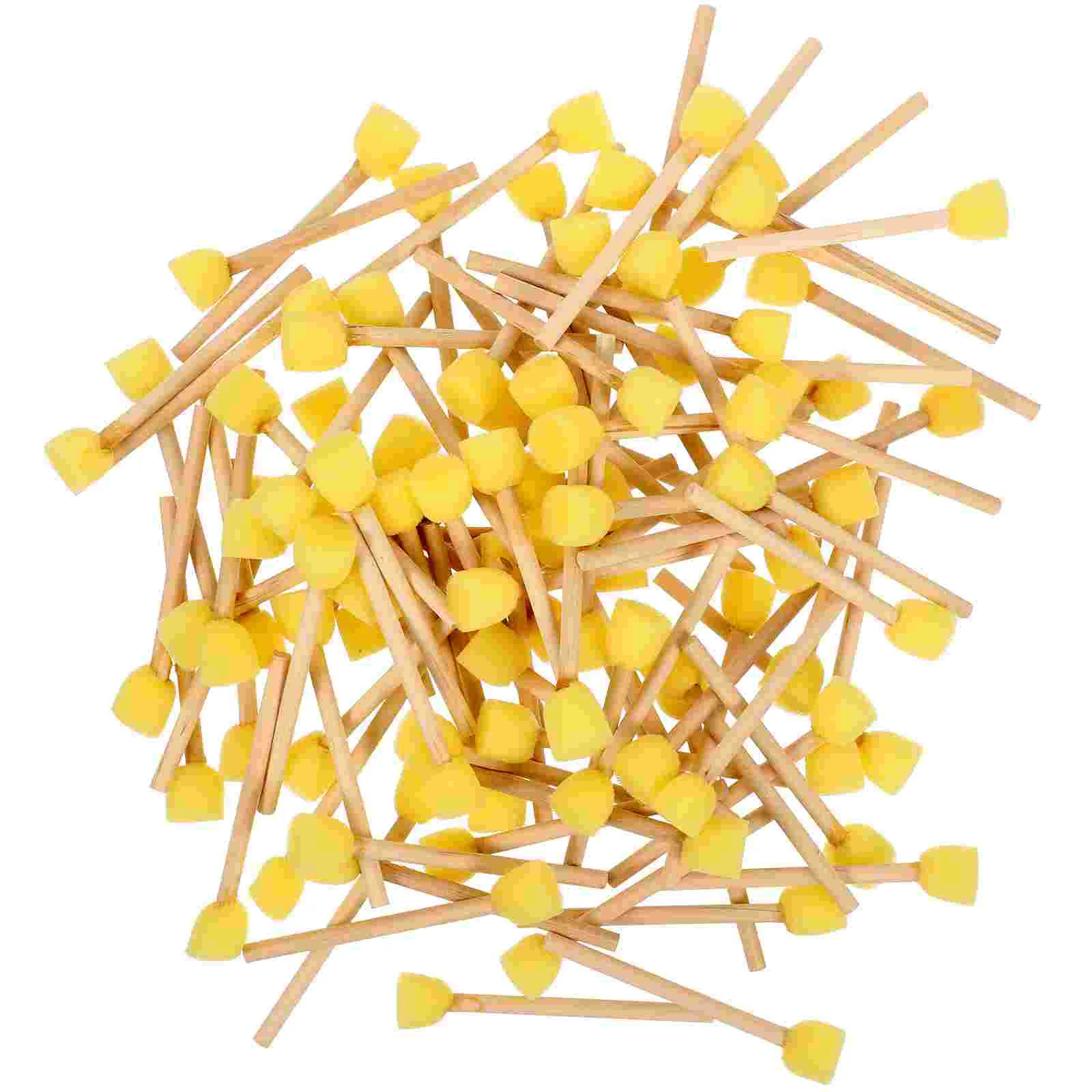 

100 шт., Детские губки с деревянной ручкой