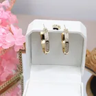 Классический дизайн, Изящные Ювелирные изделия, микро-инкрустированные цирконами, 35 мм, C-образные Роскошные серьги для женщин, для праздника, вечеринки, ежедневного использования