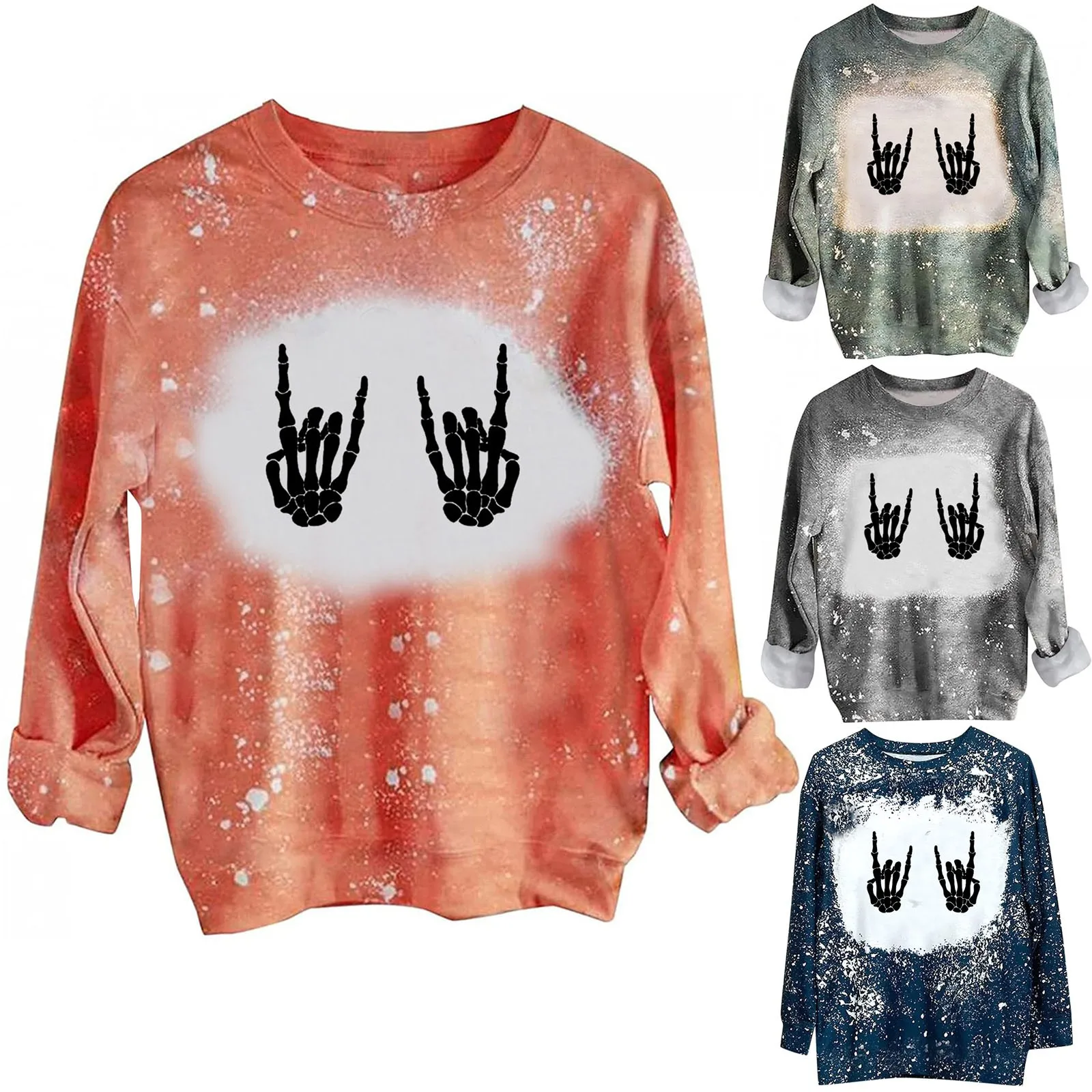 Женская рубашка с длинным рукавом круглым вырезом |