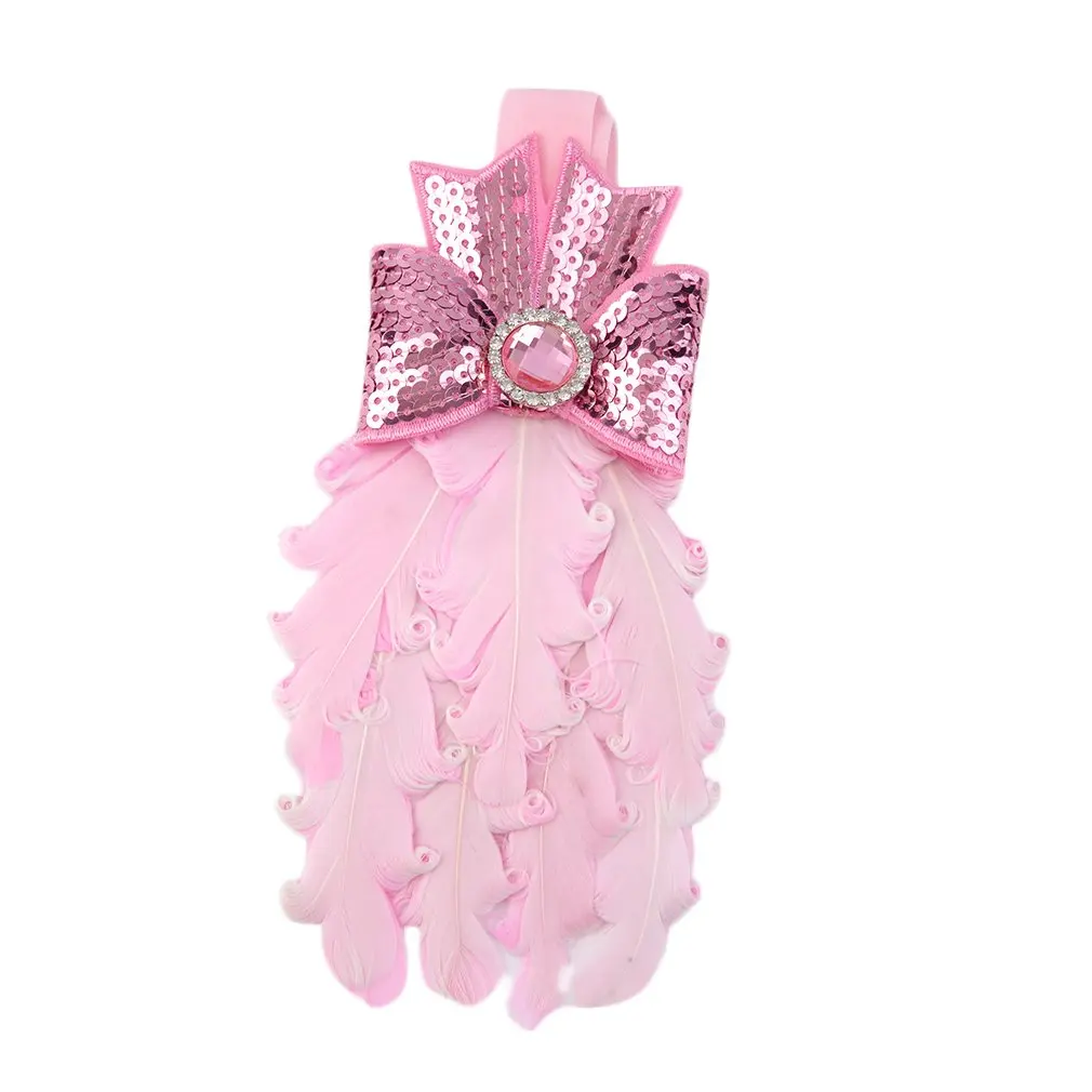 

Baby Headdress Flower HeadBand Peacock Feather Flower Hair Band Headband