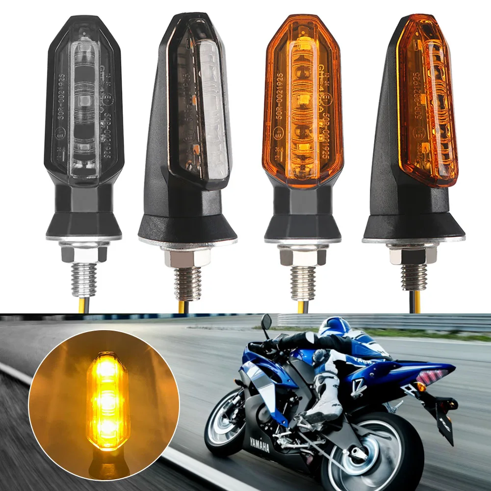 

Waterproof Motorcycle Turn Signal LED Headlight Amber Bullet Front Rear Flashing Light Blinker M8 Bolt for ATV UTV Scooter 2PCS